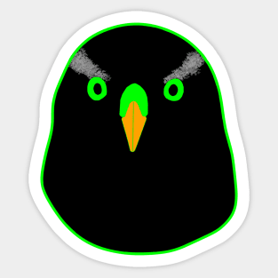 Black Goshawk with green eyes Sticker